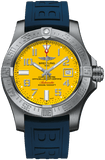 Breitling Avenger II Seawolf Yellow Dial Blue Rubber Strap 45mm Mens Watch - A1733110/I519/157S