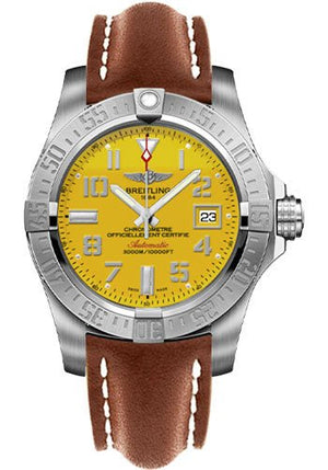 Breitling Avenger 11 Seawolf Stainless Steel Cobra Yellow Dial Mens Watch - A1733110/I519/434X