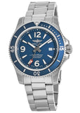 Breitling Superocean Automatic 42mm Blue Dial Silver Steel Strap Watch for Men - A17366D81C1A1