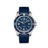 Breitling Superocean 44mm Automatic Blue Dial Blue Rubber Strap Watch for Men - A17367D81C1S2