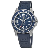 Breitling Superocean 44mm Automatic Blue Dial Blue Rubber Strap Watch for Men - A17367D81C1S2