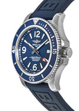 Breitling Superocean 44mm Automatic Blue Dial Blue Rubber Strap Watch for Men - A17367D81C1S2