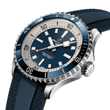 Breitling Superocean Automatic 42mm Blue Dial Blue Rubber Strap Watch for Men - A17375E71C1S1