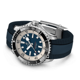 Breitling Superocean Automatic 44 Blue Dial Blue Rubber Strap Watch for Men - A17376211C1S1