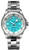 Breitling Superocean Automatic 36 Turquoise Dial Silver Steel Strap Watch for Men - A17377211C1A1