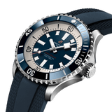 Breitling Superocean Automatic 46 Blue Dial Blue Rubber Strap Watch for Men - A17378E71C1S1