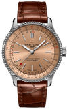 Breitling Navitimer Automatic 35 Brown Dial Brown Leather Strap Watch for Men - A17395201K1P1