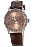 Breitling Navitimer Automatic 35 Brown Dial Brown Leather Strap Watch for Men - A17395201K1P1