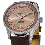 Breitling Navitimer Automatic 35 Brown Dial Brown Leather Strap Watch for Men - A17395201K1P1