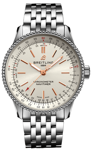 Breitling Navitimer Automatic 35 White Dial Silver Steel Strap Watch for Men - A17395F41G1A1