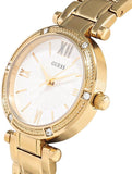 Guess Park Ave South Analog White Dial Gold Steel Strap Watch For Women - W0767L2