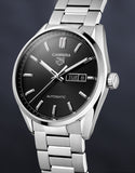 Tag Heuer Carrera Day Date Automatic Black Dial Silver Steel Strap Watch for Men - WBN2010.BA0640