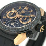 Tag Heuer Carrera Chronograph Tourbillion Titianium & Gold Black Dial Black Leather Strap Watch for Men - CAR5A5U.FC6377