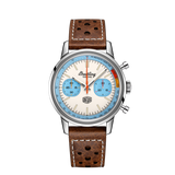 Breitling Top Time Deus Limited Edition White Dial Brown Leather Strap Watch for Men - A233112A1A1X1