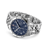 Breitling Avi Chronograph 42 Tribute to Vought F4U Corsair Blue Dial Silver Steel Strap Watch for Men - A233801A1C1A1