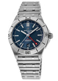 Breitling Chronomat GMT 40 Blue Dial Silver Steel Strap Watch for Men - A32398101C1A1