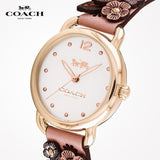 Coach Delancey White Dial Floral Pink Leather Strap Watch for Women - 14502817