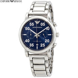 Emporio Armani Luigi Chronograph Blue Dial Silver Steel Strap Watch For Men - AR11132