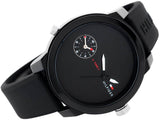 Tommy Hilfiger Denim Black Dial Black Rubber Strap Watch for Men - 1791326