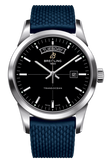 Breitling Transocean Day & Date 42mm Automatic Black Dial Blue Mesh Bracelet Mens Watch - A4531012/BB69/280S/ A20S.1