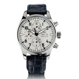 IWC Pilot’s Watch Chronograph Edition “150 Years” White Dial Black Leather Strap Watch for Men - IW377725