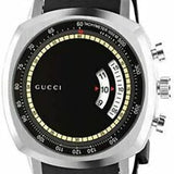 Gucci Grip Chronograph Black Dial Black Rubber Strap Watch For Men - YA157301