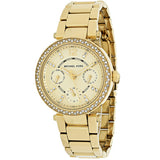 Michael Kors Parker White Dial Gold Steel Strap Watch for Women - MK6056