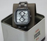 Fossil Inscription Multifunction Silver Dial Grey Steel Strap Watch for Men - BQ2657