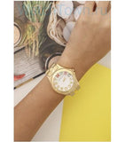 Marc Jacobs Rivera White Dial Yellow Gold Strap Watch for Women - MBM3137