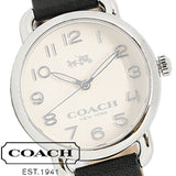 Coach Delancey White Dial Black Leather Strap Watch for Women - 14502714