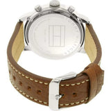 Tommy Hilfiger Jake Multifunction White Dial Brown Leather Strap Watch for Men - 1791230