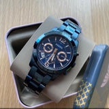 Fossil Perfect Boyfriend Multifunction Blue Dial Blue Steel Strap Watch for Women - ES4093