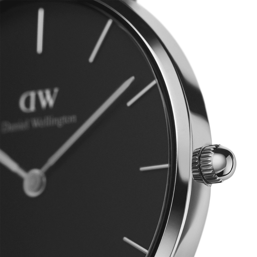 Daniel Wellington Classic Petite Reading Black Dial Black Leather Strap Watch For Women - DW00100179