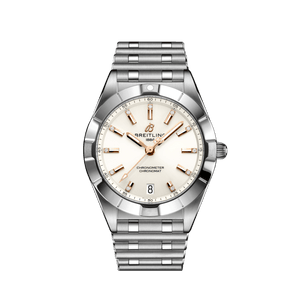 Breitling Chronomat 32 Diamonds White Dial Silver Steel Strap Watch for Women - A77310101A3A1
