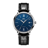 IWC Portofino '150 Years Edition' Automatic Blue Dial Black Leather Strap Watch for Men - IW356518