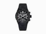 Tag Heuer Carrera Chronograph Tourbillion Titanium Carbon Black Dial Black Rubber Strap Watch for Men - CAR5A8W.FT6071