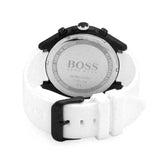 Hugo Boss Velocity Black Dial White Rubber Strap Watch for Men - 1513718