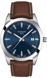 Tissot Gentleman Blue Dial Brown Leather Strap Watch For Men - T127.410.16.041.00