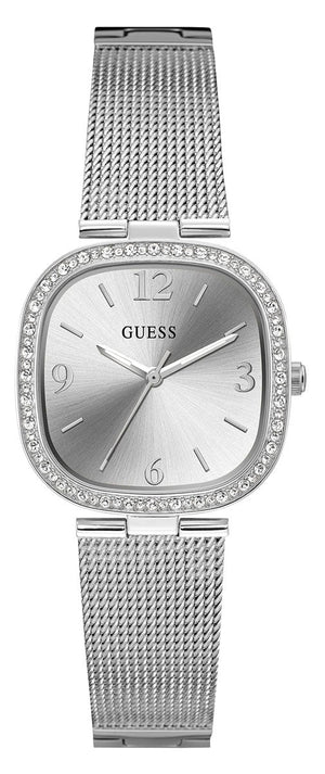 Guess Tapestry Diamonds Silver Dial Silver Mesh Bracelet Watch for Women - GW0354L1