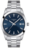 Tissot Gentleman Quartz Blue Dial Silver Steel Strap Watch For Men - T127.410.11.041.00