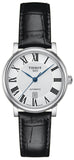 Tissot Carson Premium Automatic Lady White Dial Black Leather Strap Watch for Women - T122.207.16.033.00