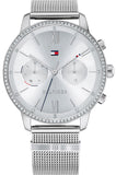 Tommy Hilfiger Blake Diamonds Silver Dial Silver Mesh Bracelet Watch for Women - 1782301