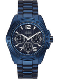 Guess Flagship Chronograph Blue Dial Blue Steel Strap Watch for Men - W0601G2