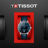 Tissot Carson Premium Powermatic 80 Automatic Blue Dial Blue Leather Strap Watch For Men - T122.407.16.043.00