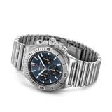 Breitling Chronomat B01 42mm Blue Dial Silver Steel Strap Watch for Men - AB0134101C1A1