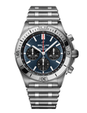 Breitling Chronomat B01 42mm Blue Dial Silver Steel Strap Watch for Men - AB0134101C1A1