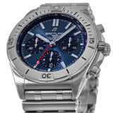 Breitling Chronomat B01 42mm Blue Dial Silver Steel Strap Watch for Men - AB0134101C1A1