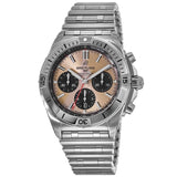 Breitling Chronomat B01 42 Brown Dial Silver Steel Strap Watch for Men - AB0134101K1A1