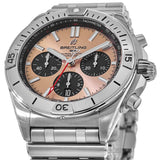 Breitling Chronomat B01 42 Brown Dial Silver Steel Strap Watch for Men - AB0134101K1A1