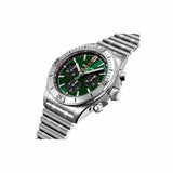 Breitling Chronomat B01 42 Green Dial Silver Steel Strap Watch for Men - AB0134101L1A1